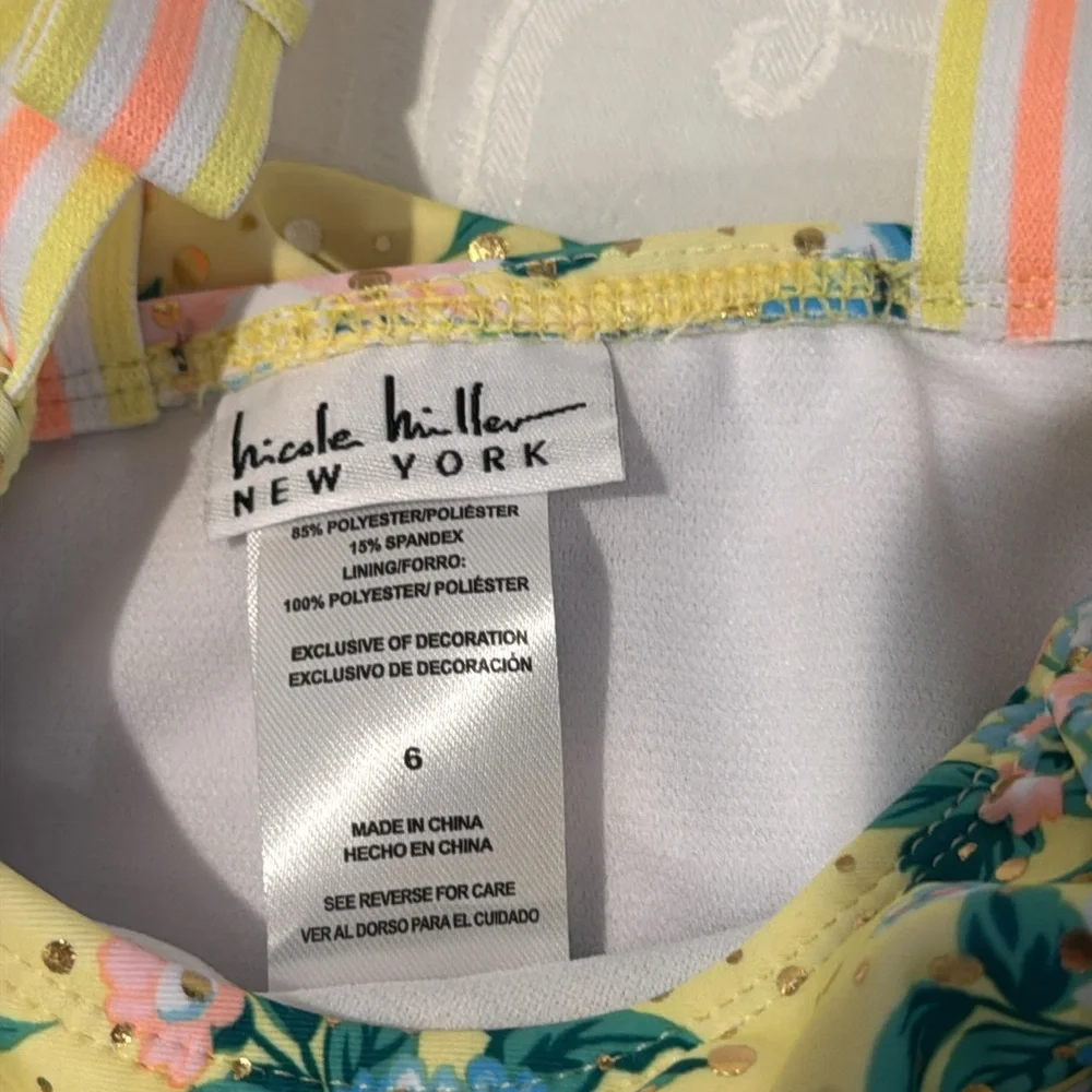 Nicole Miller Kids Floral Ruffle 2 Piece Swim Set  size 6. - Picture 5 of 12